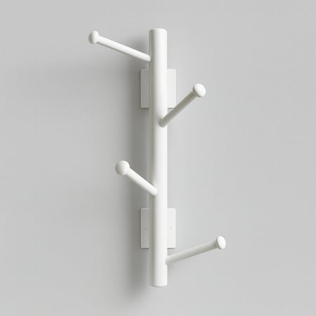 علاقة ملابس جدارية خشب باللون الأبيض