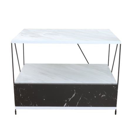 طاولة جانبية 2 ارفف خشب