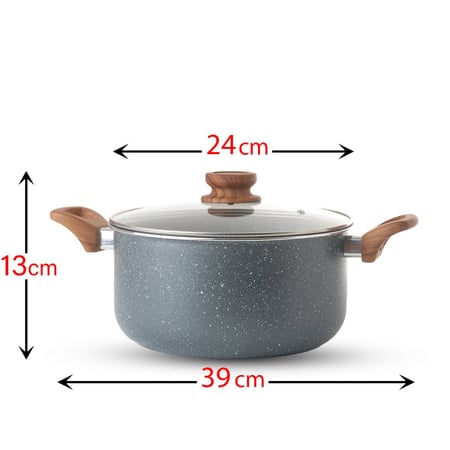 قدر عميق جرانيت مع غطاء