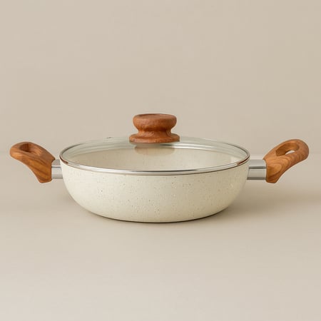 مقلى جرانيت مع غطاء بيج