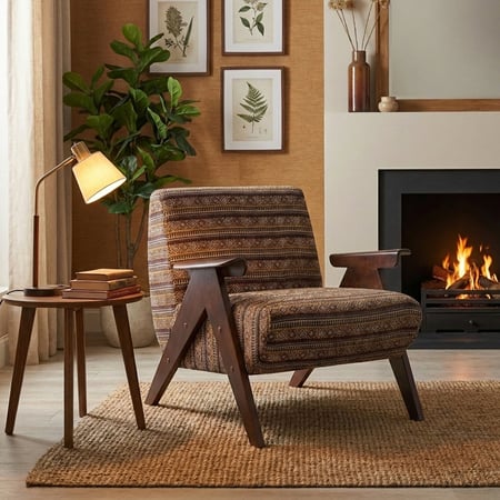 كرسي مفرد قماش - لون كوفي