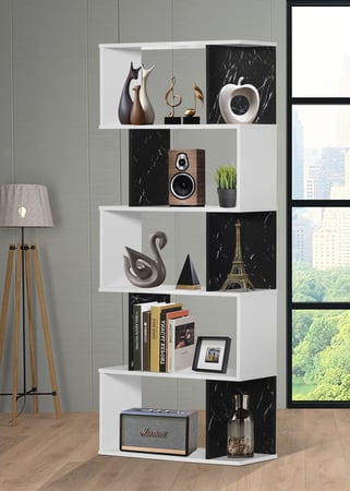 أرفف ماليزي خمسه أدوار لون أبيض - أسود رخامي