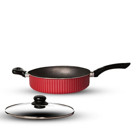 قدر غير لاصق بغطاء زجاجي النحله 28سم