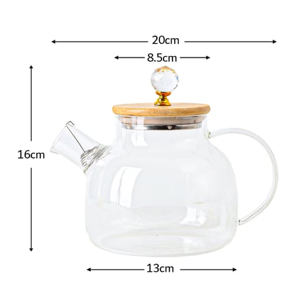 براد الشاي الحراري من زجاج البورسليكات - 1000 مل