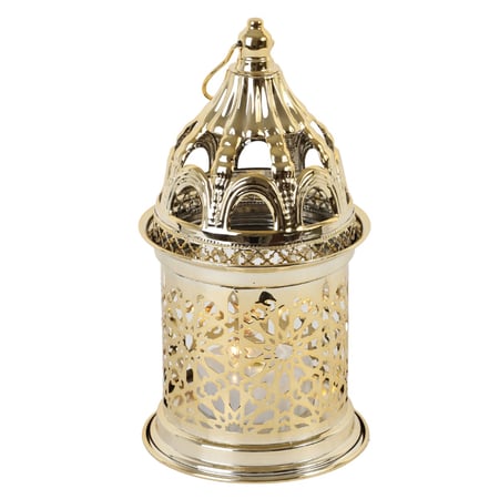 فانوس رمضاني دائري مزخرف باللون الذهبي