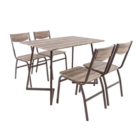 طاولة طعام خشبية مستطيلة تصميم مودرن مع 4 كراسي طاولة