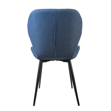 كرسي طاولة طعام قماش سادة ارجل معدن لون سماوي 86 سم