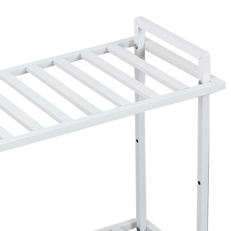 رف أحذية معدني 2 ادوار لون ابيض