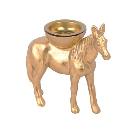 مباخر بولي شكل مجسم حصان باللون الذهبي