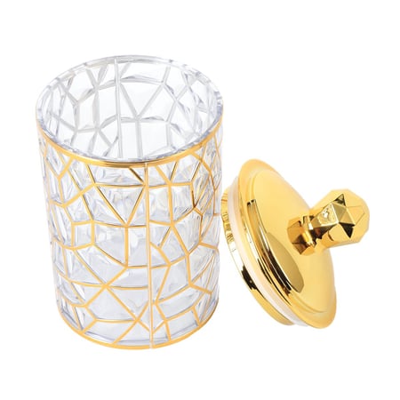 علبة سكر وشاي غطاء ذهبي - أكريليك عالي الجودة