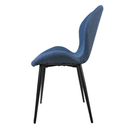 كرسي طاولة طعام قماش سادة ارجل معدن لون سماوي 86 سم