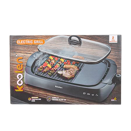 كولين شواية كهربائية مع غطاء زجاجي 2000 واط , اسود