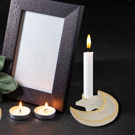 شمعدان هلال حامل شموع شفاف