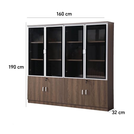 دولاب تخزين ملفات مكتبي 4 درفات - بني