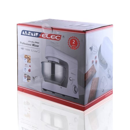 عجانه كهربائية سعة 5 لتر 1000 واط لون أبيض