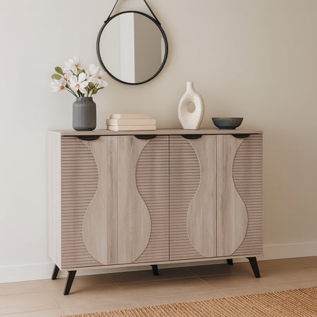 دولاب احذية خشبي 4 أبواب 2 اقسام 5 أدوار - صناعة ماليزي