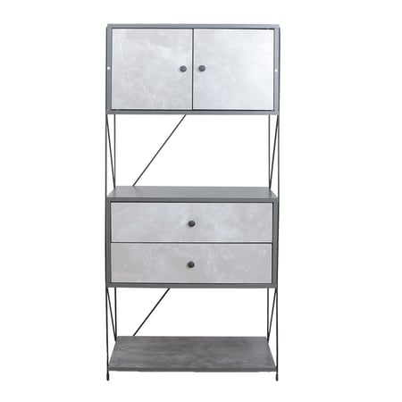 وحدة ارفف خشب مع أدراج