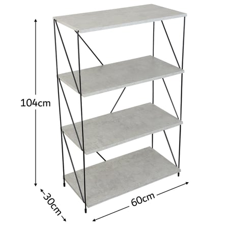 طاولة مداخل 4 ادوار رفوف خشبية لون رمادي - صناعة ماليزي