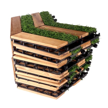 لاط خشبي خارجي ارضيات عشب مع ارضيات خشب