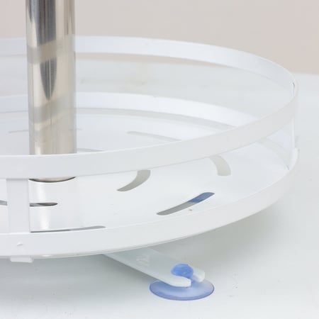 رفوف تنظيم حديد دائرية 3 أدوار لون أبيض