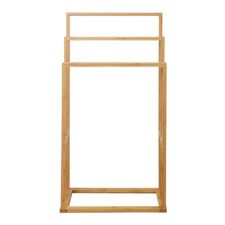 رف تنظيم المناشف 3 طبقات خشب بقاعدة ثابتة