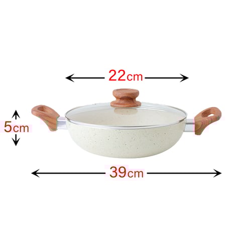 مقلى جرانيت مع غطاء بيج