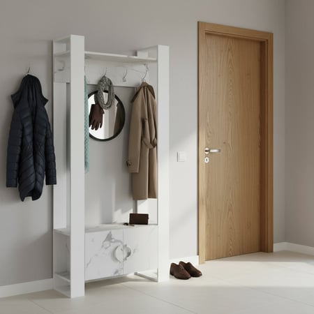 إستاند تعليق للمداخل مع درج تخزين سفلي من الخشب الماليزي الممتاز باللو