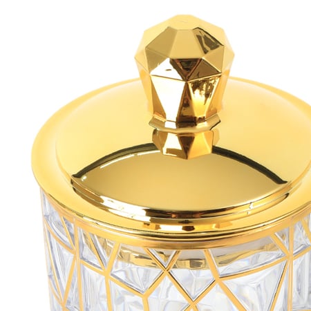 علبة سكر وشاي غطاء ذهبي - أكريليك عالي الجودة