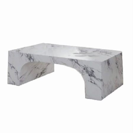 طاولة قهوه وسط تصميم رخامي - ابيض ورصاصي