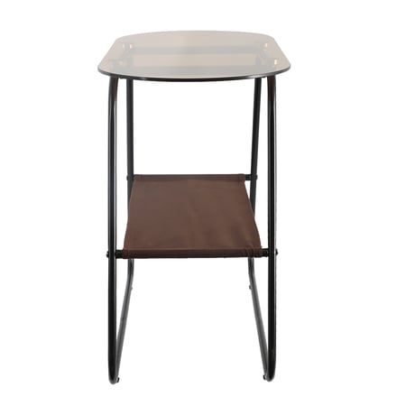 طاولة تقديم مفرد سطح زجاج بقاعدة معدن