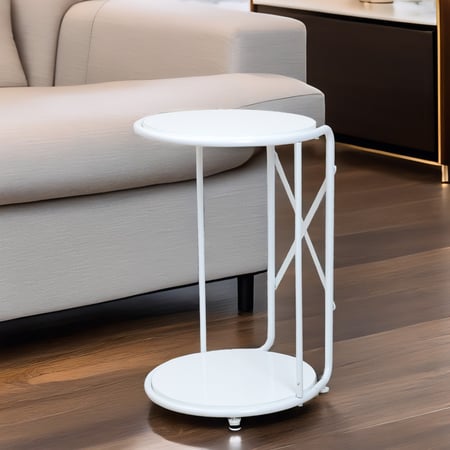 طاولة خدمة مستديرة أبيض