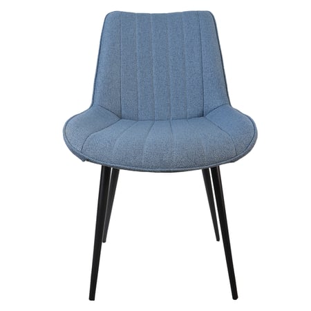 كرسي طعام قماش سادة أرجل معدن لون رمادي 86 سم