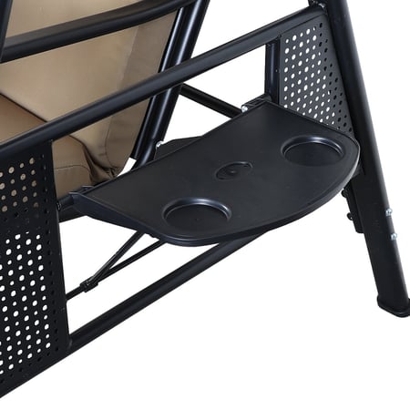 كرسي أرجوحة للمساحات الخارجية مع مظلة حماية 2 مقاعد مريحة