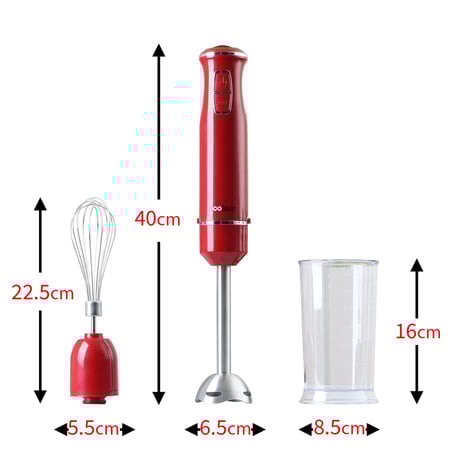 خلاط يدوي كهربائي كولين 3 في 1 - احمر