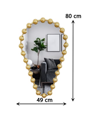 مرآة جدارية أنيقة مع إطار ذهبي