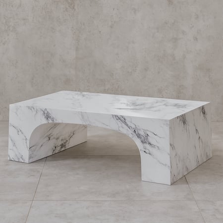 طاولة قهوة أسمنت هندسي مركب بديل الرخام - رمادي رخامي