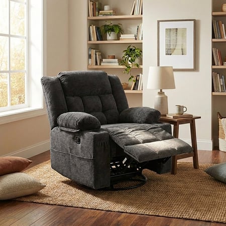 كرسي استرخاء هزاز دوار - اسود