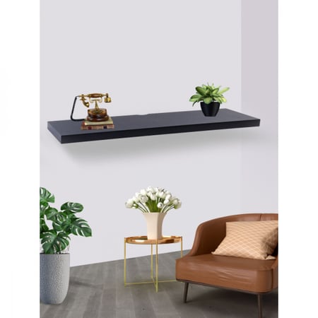 رفوف جدار خشب اسود 100سم