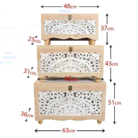 صناديق خشب طقم 3 قطع