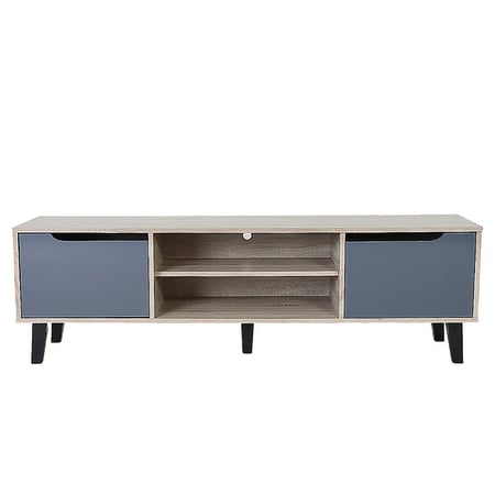 طاوله تلفزيون بلازما ماليزي خشبي - رمادي