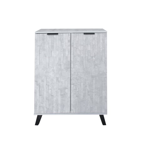 خزانه احذيه خشب صناعة ماليزي 2 باب 5 مستويات - رمادي فاتح