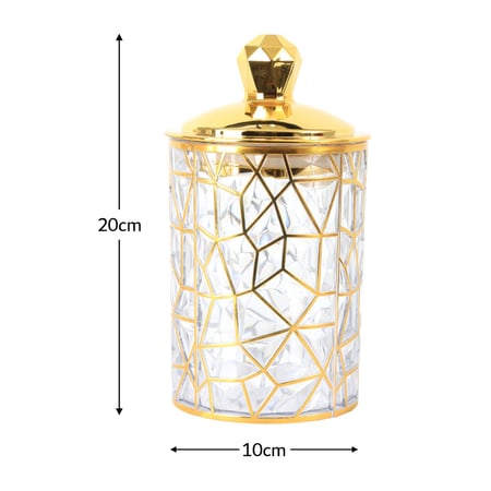 علبة سكر وشاي غطاء ذهبي - أكريليك عالي الجودة