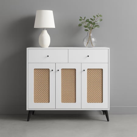 دولاب تخزين خشب متعدد الإستعمال 120 سم - ابيض