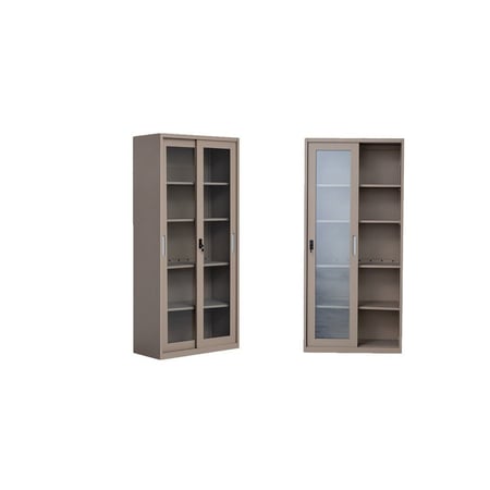 دولاب مكتبي حديد باب سحاب - بيج