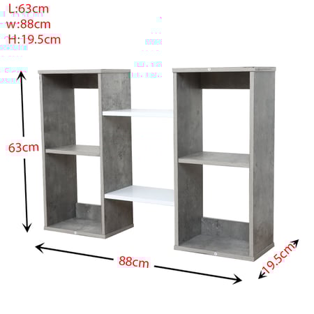 ارفف جدارية خشب مودرن لون رمادي وابيض