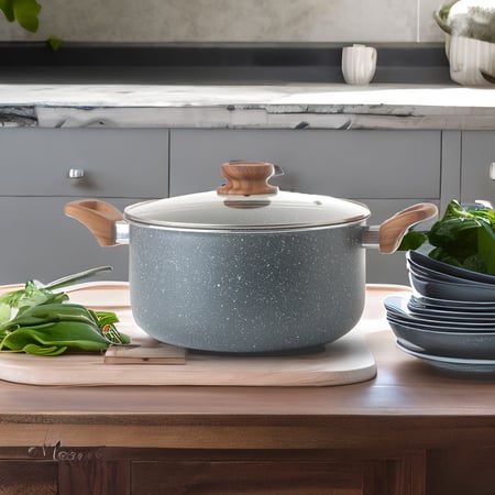 قدر عميق جرانيت مع غطاء