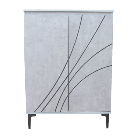 خزانة احذية خشب بابين رصاصي