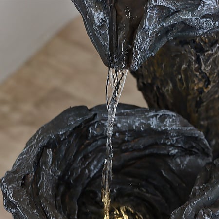 شلال مياة حديقة تصميم عصافير مع العش بإضاءة LED