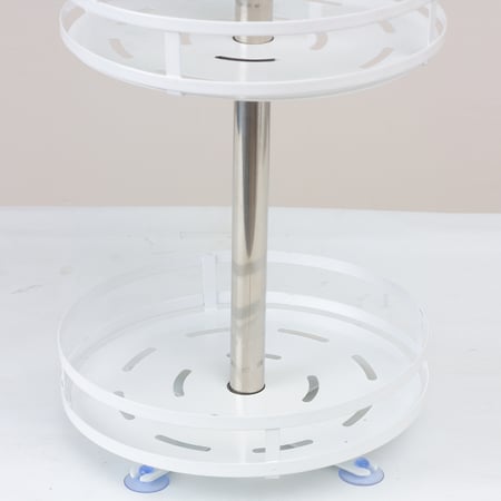 رفوف تنظيم حديد دائرية 3 أدوار لون أبيض