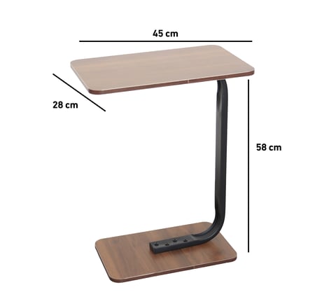 طاولة خدمة وتقديمات مودرن من الخشب بإطار معدني - بني واسود